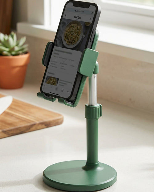 Tovao Telescopic Weighted Phone Stand 17-26 cm Forest Green - Lifestyle view